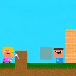 Lady and Nubik. Build and dig