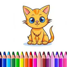 Cute Cat Coloring Book