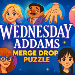 Wednesday Addams Merge Drop Puzzle