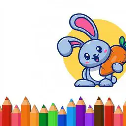 Cute Rabbit Coloring Book