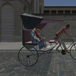 Tricycle rickshaw driver city simulator