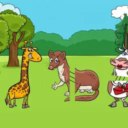 Animals Halves Match