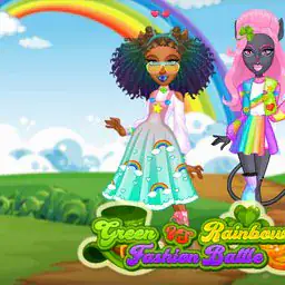 Green Vs Rainbow Fashion Battle